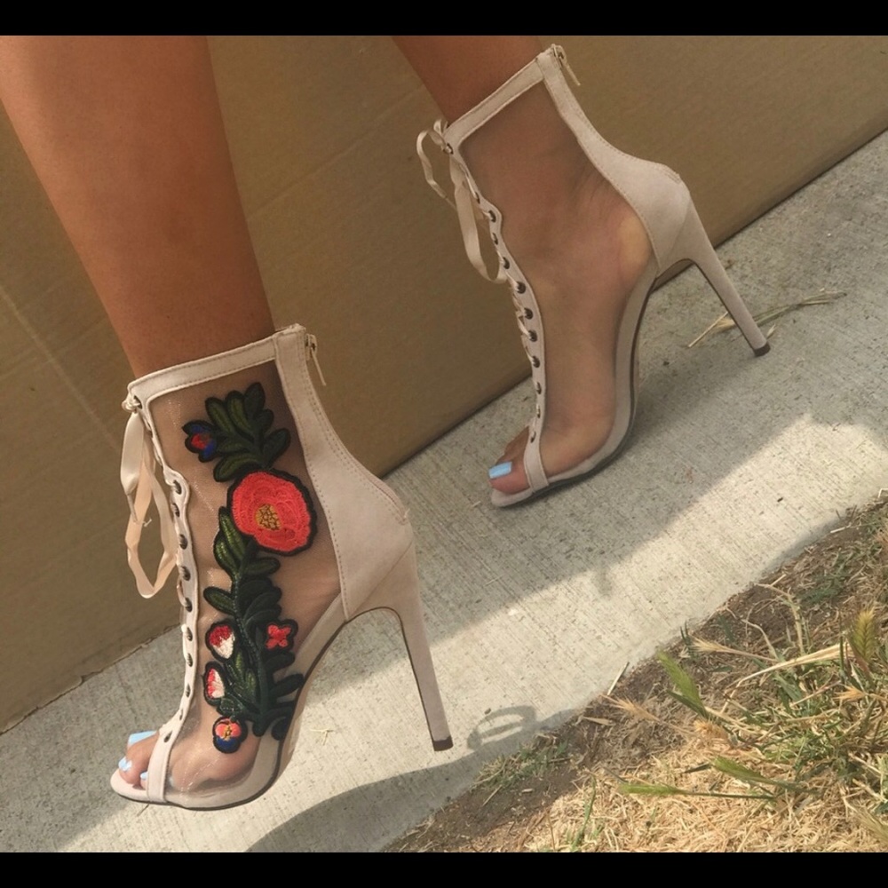 Nude Mesh Super Sexy 4.5 inch Stiletto
